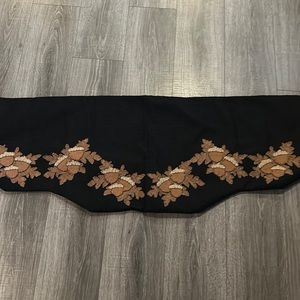 Fall table runner across leaves autumn